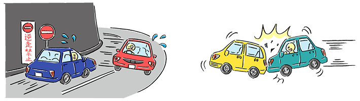 第①種模式的事故 誤入車道造成的接觸事故 第②種事故 停車時追撞前車、在停車場內的事故