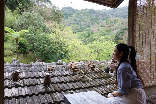 被盎然綠意環繞的山中茶屋「YACHIMUN喫茶石獅園」